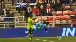 Sunderland Goalkeeper Simon Mignolet bicycle kick 31112 [upl. by Maybelle]