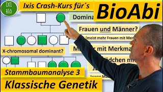 Klassische Genetik 3 Stammbaumanalyse 3 Ychromosomaler Erbgang und Xchromosomal dominanter Erbgang [upl. by Attirb]