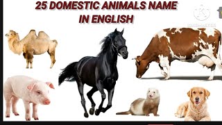 Domestic Animals Vocabulary  25 Domestic Animals Name In English With Pictures Domestic Animals [upl. by Koby]