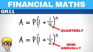 Financial maths grade 11  Compound Quarterly and Semi Annually [upl. by Lemuela701]