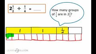 Divide mixed numbers by fractions using models [upl. by Flosi]