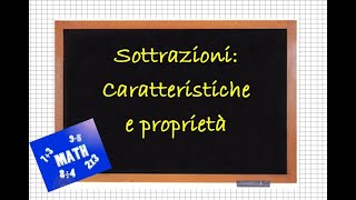 Sottrazioni caratteristiche e proprietà [upl. by Leirej280]