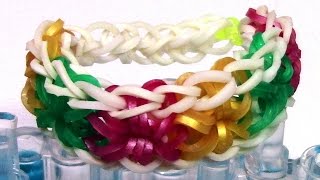 DIY Loom Bands Starburst Bracelet Tutorial  Make Easy Rainbow Bands Bracelet [upl. by Loleta321]