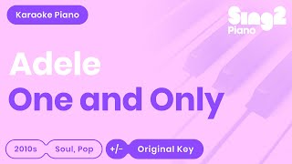 Adele  One And Only Karaoke Piano [upl. by Anicul]