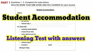 STUDENT ACCOMMODATION  LATEST IELTS LISTENING TEST WITH ANSWERS [upl. by Noreen]