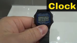 How To Change To 12 Hour Clock Or 24 Hour ClockCasio F105 Beginner Tutorial [upl. by Korry]