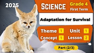 Types of Adaptations  Grade 4  Unit 1  Concept 1  Lesson 2  Part 23  Science [upl. by Darrey]