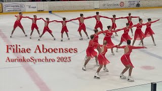 Filiae Aboenses  AurinkoSynchro 2023  Muodostelmaluistelu Synchronized Skating [upl. by Alhak28]