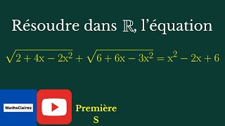 équation irrationnelle  un changement de variable astucieux pour résoudre léquation Première S [upl. by Yleik]