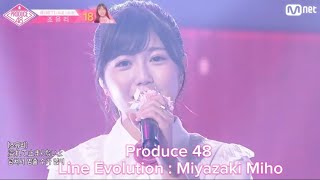 Produce 48 Line Evolution  Miyazaki Miho [upl. by Anaek]