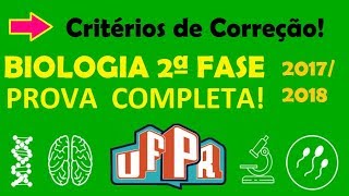 Critérios de Correção Biologia UFPR  2ª Fase 20172018 [upl. by Bobker]