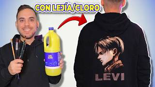 CÓMO PERSONALIZAR TU ROPA NEGRA CON LEJÍACLORO  FÁCIL Y BARATO 🧴​🖌️​ [upl. by Rennat]