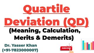 Quartile Deviation QD  Meaning Calculation Merits And Demerits [upl. by Nugent427]