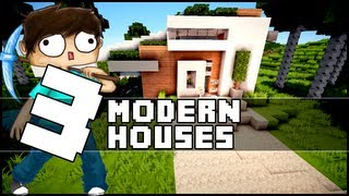 Minecraft  3 Small Modern Houses w Emosnail [upl. by Amelus792]