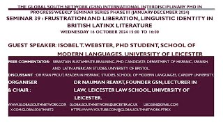 SEMINAR 39 Frustration and Liberation Linguistic Identity in British Latinx Literature [upl. by Tibbitts462]