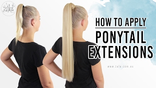 How To Apply Ponytail Extensions – ZALA Hair [upl. by Aimak]