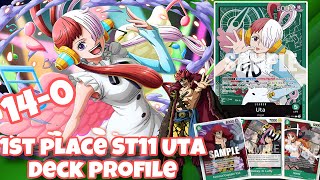 1st Place ST11 Film Uta Deck Profile  One Piece TCG  EB01 Tournament Winning Deck [upl. by Maisie839]