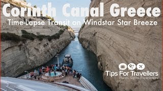 Corinth Canal Greece Cruise Ship Transit TimeLapse where the ship just fits in it Thrilling [upl. by Ellehcem]