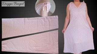 Two Ways to Wear a Dress  With Only 130 m of Fabric  Cut in 5 mins Sew in 10 mins  Duygu Bingül [upl. by Nahsin]