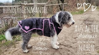 Hundemantel aus alter Jacke nähen  ohne Schnittmuster [upl. by Oilerua]