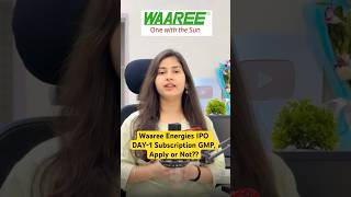 Waaree Energies IPO DAY1 GMP  Apply or Not  shorts waareeenergiesipo [upl. by Oinigih508]