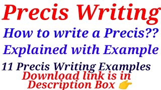 Example of Precis WritingTips amp TricksSpecial Education [upl. by Nylaj444]