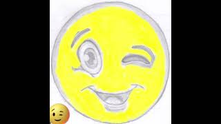 Easy way to draw wink emoji 😉😉winkemojiemoji [upl. by Ainadi]