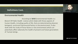 Environmental Health Impact of environmental factors on Human health by Dr Omer Farooq K [upl. by Clyve]