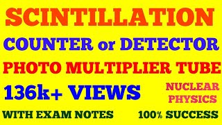 SCINTILLATION COUNTER DETECTOR  PHOTO MULTIPLIER TUBE  PMT   NUCLEAR PHYSICS  EXAM NOTES [upl. by Erlene]