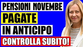 PENSIONI NOVEMBRE PAGATE IN ANTICIPO❗️ECCO PER CHI CONTROLLA SUBITO SUL SITO INPS 📅 [upl. by Olag697]