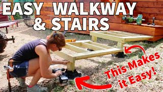 DIY Wooden Walkway with Stairs  Fast Simple Inexpensive [upl. by Shari]