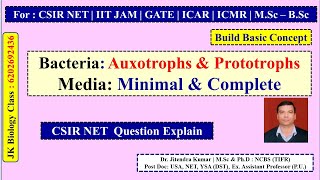 Auxotrophs amp Prototrophs  Media Minimal amp Complete  CSIR NET LIFE SCIENCE [upl. by Yzmar]