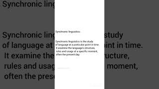 Synchronic and Diachronic approach in Linguistics bsenglish education linguistics [upl. by Reld]