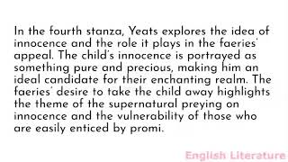 Summary and analysis of The Stolen Child by W B Yeats [upl. by Pacificas216]