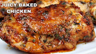 Youll Never Bake Chicken Thighs Any Other Way  Juicy OVEN Baked Chicken [upl. by Clover]