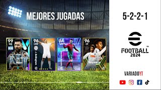 MEJORES JUGADAS USANDO LA FORMACIÓN 5221 EFOOTBALL MOBILE 2024 [upl. by Atelra]