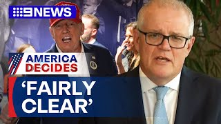 Scott Morrison reacts to early election results  9 News Australia [upl. by Henrique]