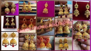 Latest Gold Jhumkas Designs With Weight Gold Earrings Gold JhumkasBridal Gold Jhumkas Collection [upl. by Atilegna148]