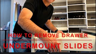 How to Remove a Drawer with Bottom Slides Undermount Drawer Guides or Hidden Drawer guides [upl. by Enair847]