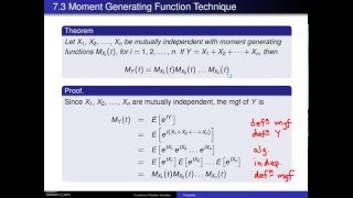 Moment generating function technique [upl. by Hippel]