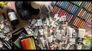 art supplies haul ✨  first time buying preloved art materials [upl. by Iretak]