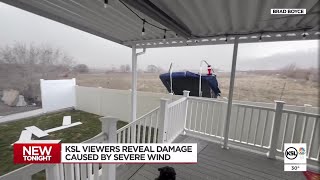 Strong winds leave behind damage across Utah [upl. by Belen]