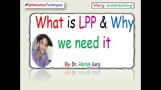 What is LPP and Why we need it in Optimization Techniques [upl. by Clio]