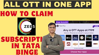 Tata play binge 199 plan details part 3  How to claim zee5 subscription  all ott in one app [upl. by Yekcim674]