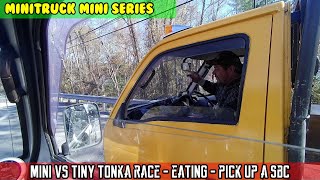 MiniTruck SE05 E10 Mini VS Tiny Tonka RACE Back to jeffros cobb shop to pick up a SBC 350 [upl. by Nido]