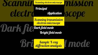 scanning electron microscopeScanning transmission electron microscopeXray diffraction analysis [upl. by Moseley]