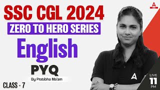 SSC CGL 2024  SSC CGL English Classes By Pratibha Mam  SSC CGL English Previous Year Questions 7 [upl. by Aissela]