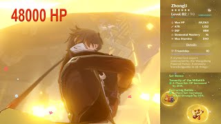 Zhongli 48K HP BUILD  Tenacity of the Millelith Artifacts  Ridge Watch Domain  Genshin Impact [upl. by Ativet187]