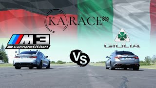 Alfa Romeo Giulia Quadrifoglio vs BMW M3 Competition  DRAG RACE [upl. by Merrick]