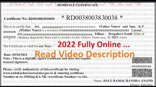 ⚡⚡Karnataka Domicile Certificate Step By Step Application Process Certificate Download Process 2023 [upl. by Aikam]